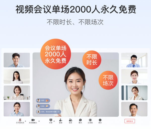 申宝配资 颠覆传统！觅讯视频会议以“基础功能终身免费”破局，单场支持2000人在线