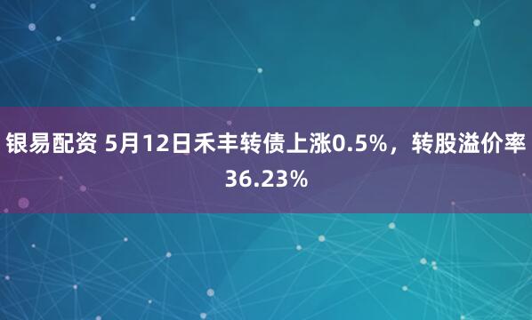 银易配资 5月12日禾丰转债上涨0.5%，转股溢价率36.23%