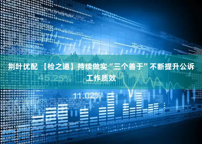 荆叶优配 【检之道】持续做实“三个善于”不断提升公诉工作质效